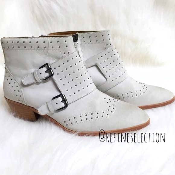 Rebecca Minkoff Addison Chalk Studded Ankle Boots - Picture 3 of 8